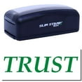 thumbnail image 1 of Large Pre-Inked Trust Stamp, Slim 1854, Ultra Slim Design, Impression Size 1-13/16" by 2-1/2", Up to 25,000 Impressions - Green Ink, 1 of 10