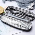 thumbnail image 2 of Deago 8 Pieces Stainless Steel Flatware Set Portable Utensils Travel Camping Cutlery Set Include Knive Fork Spoon Chopsticks Straws Brush Portable Case (Black), 2 of 8