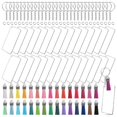 thumbnail image 1 of 120 PCs Acrylique Porte-Clés Blanc Pompon Ensemble Comprend Rectangulaire Transparent Acrylique Porte-Clés, 1 of 7