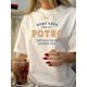 thumbnail image 1 of Retro Vintage Graphic Print Women's T-Shirt - Casual Crew Neck, Short Sleeve, Summer Top in White with "Potro" Design, Strawberry & Chocolate Theme, Polyester Blend, Machine Washable, T Shirt, 1 of 6
