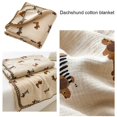thumbnail image 6 of Cotton Blanket Cartoon Style Dachshund Blanket for Bed Sofa Throw Blankets Double-layer Gauze Blankets, 6 of 7