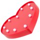 thumbnail image 5 of Lámpara LED de 2 piezas con forma de corazón, luz nocturna decorativa de mesa para fiestas en casa y sala de estar (sin pilas, color rojo), 5 of 6