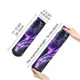 thumbnail image 2 of Uemuo Purple Pattern White Tiger Printed Crew Socks, Moisture-Wicking Socks, Athletic Socks for Men Breathable Cushion Socks Casual Sport Socks for Running Traveling, 2 of 6