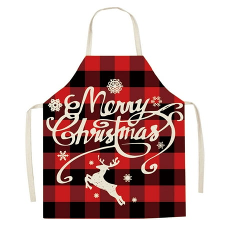 

Waiters for Women Cute Red Plaid Printing Christmas Kitchen Apron Merry Christmas Snowflake Apron Christmas Deer Snowflake Christmas Decorations Kitchen Adults Sleeveless Bib