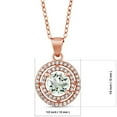 thumbnail image 2 of Gem Stone King 1.44 Ct Round Green Prasiolite 18K Rose Gold Plated Silver Pendant with Chain, 2 of 3