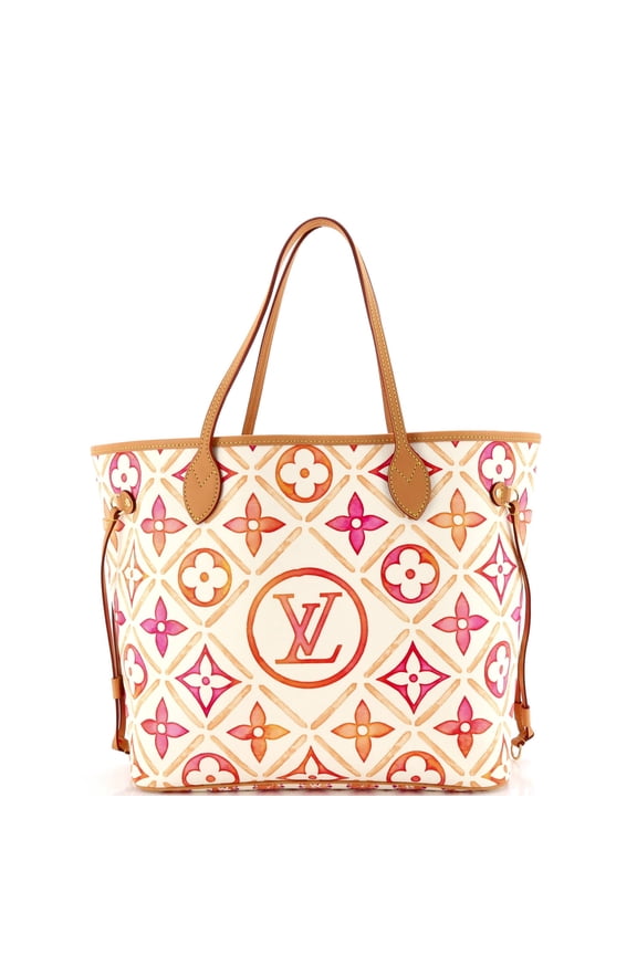 Pre-Owned Neverfull NM Tote By The Pool Monogram Tile Canvas MM By Rebag