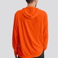 thumbnail image 4 of Mens Shirts Hooded Long Sleeve Training Gym Running Summer Tops,Orange,L, 4 of 4