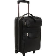 AmeriLeather Black Leather 22-Inch Expandable Carry On Pullman