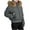 Gray, variant on Wensltd Womens Winter Cotton-padded Jacket Medium Length Full Zip Hooded Jacket Soft Warm Coat Pocket