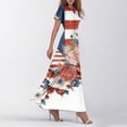 thumbnail image 5 of Wutalume Summer Dresses Patriotic Print - V-Neck Short Sleeve Colorful Sundress for 4th July Parade, Womens Summer Dresses ,Navy L, 5 of 6