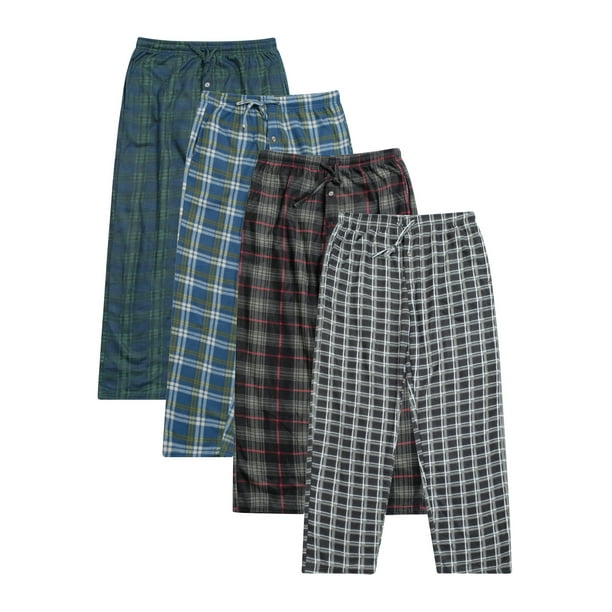 Real Essentials Men's 4Pack Microfleece Sleep Pants, Sizes S3XL, Mens