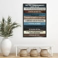 thumbnail image 2 of 10 Commandments Canvas Wall Art Exodus 20 1-17 Poster God''S Word Sign Wall Decor For Home Office Apartment Ready To Hang (Wood Frame 12 * 18 In), 2 of 5