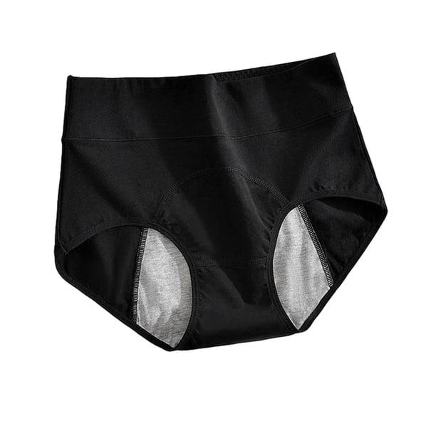 Ropa interior menstrual de algodón de cintura alta y antifugas para mujeres, bragas posparto con flujo abundante.
