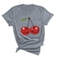 thumbnail image 2 of Puntoco Blusa de manga corta con estampado de moda para mujer, divertida camiseta de cuello redondo, 2 of 5