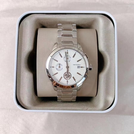 Tory Burch TBW1252 Collins Women`s Silver Tone Stainless Chronograph Watch