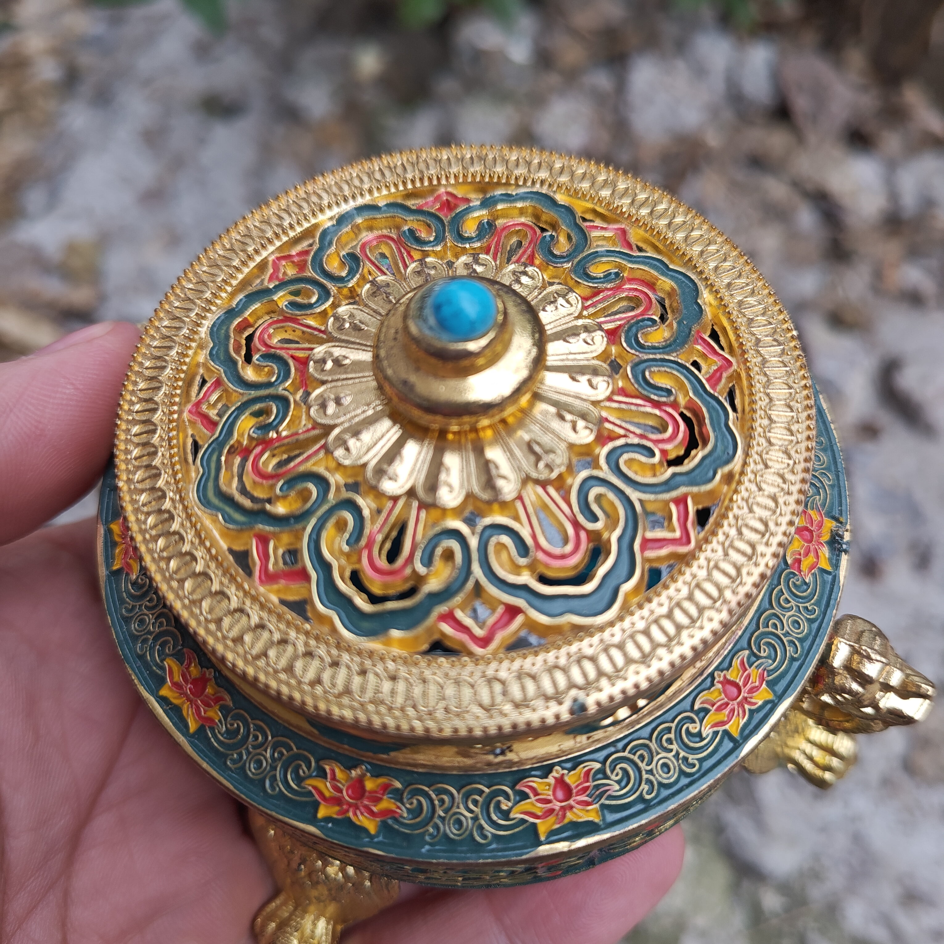 Vintage Bronze Buddha Censer Incense Burner Unique Ritual  Incense holder, Tibet culture Brass Ash catcher censer Incensory Decorative xx082