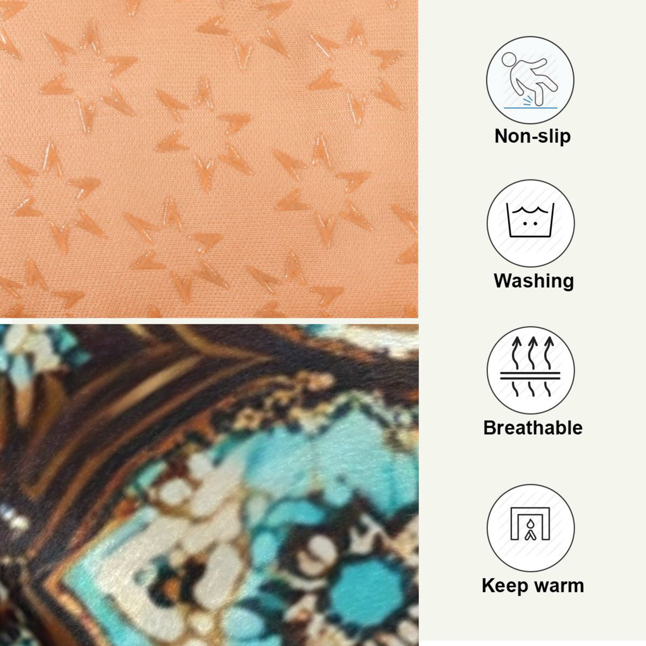 Qxltty Traditional Boho Pattern Ped Pad Wear-resistant and Hard to Bite Through Sleeping Pad for Small Medium Large Dogs Winter Pet Bed 36×24in