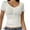 White, variant on Women Tshirts Spring Summer Wind Spicy Solid Body Hugging Lace Spliced V Neck Short Sleeve Top Womens Tops Blue S