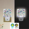 thumbnail image 2 of Yayeee LED Plug in Night Light for The Home with Auto Dusk to Dawn Light Sensors, 2 Pack, Blue Doodle Pattern, 2 of 6