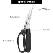 Kitchen Scissors All Purpose Shears, Heavy Duty Poultry Shears for Chicken Food Meat, Spring-loaded Handle