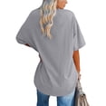 thumbnail image 3 of Uinagy T-Shirt Mode Femme Col Rond Grande Taille Manches Courtes Imprimé Lettre, 3 of 5