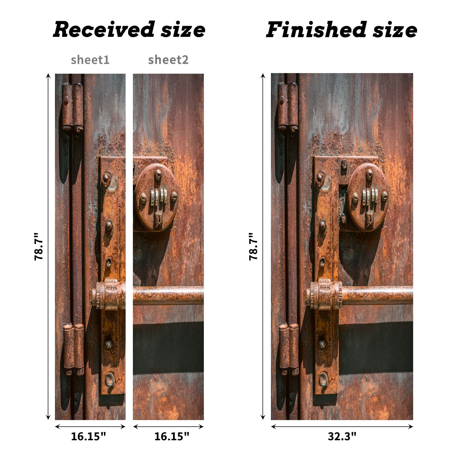 Self Adhesive Vinyl Refrigerator Wrap Set Vintage Rusty Bank Safe Door Mural Removable Fridge Sticker Peel and Stick&nbsp;Full Door Cover Decal Kitchen Bar Decor