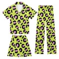 thumbnail image 2 of CAIXIA Girls Pajama Set Size 7 3-Piece Cute Print Summer Silky Lounge Sets Summer Short Sets Comfort Sleepwear Loungewear Sets Pjs Set,75-Green, 2 of 6