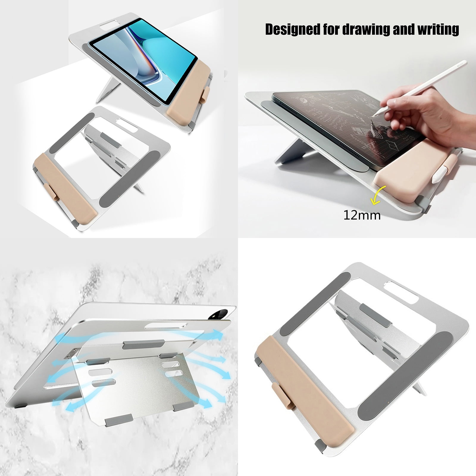 Vertical Laptop Stand Space Saving Adjustable Tablets Holde for Drawing Pad Other Devices Aluminum Desk Support Bracket