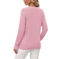 thumbnail image 4 of Asklazy Women's Fall Soft Crewneck Long Sleeve Hollow Cable Knit Pullover Sweaters,valentine's day,XL,Light Pink, 4 of 11