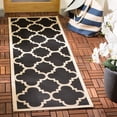 thumbnail image 3 of Safavieh Courtyard Becky Geometric Indoor/Outdoor Runner Rug, Black/Beige, 2'3" x 6'7", 3 of 10
