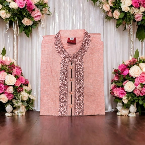 Light Pink, Soft Cotton Traditional Boys Kurta, 014
