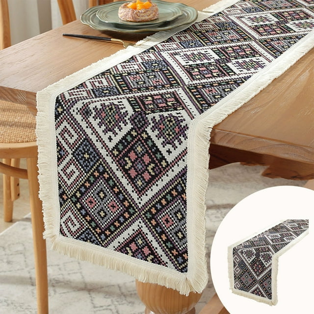 pstuiky Bandera de mesa vintage de 120 x 30 cm (47,24 x 11,81 pulgadas) de largo mantel individual de lino con aislamiento térmico de alta calidad.