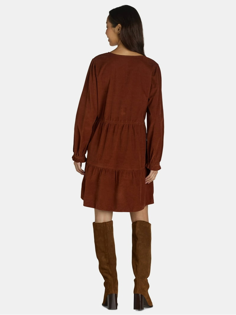 the tobie long-sleeve corduroy mini dress The Tobie Long-Sleeve Corduroy Mini Dress