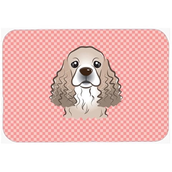 Caroline's Treasures BB1216MP Checkerboard Pink Cocker Spaniel Mouse Pad, Hot Pad or Trivet, Large, multicolor