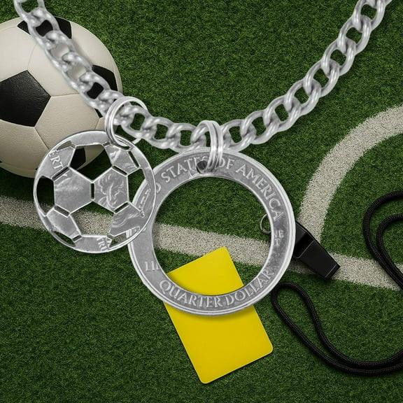 HanaLaura Coin Cut-Out Necklace Pendant Mens Jewelry Stainless Chain