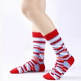 thumbnail image 4 of GDREDA Chaussettes pour Femmes Imprimé Géométrique Chaussettes pour Hommes Femmes Chaussettes Imprimé Longues Nouveauté Funky Mignonnes Rouges, Taille Unique, 4 of 5