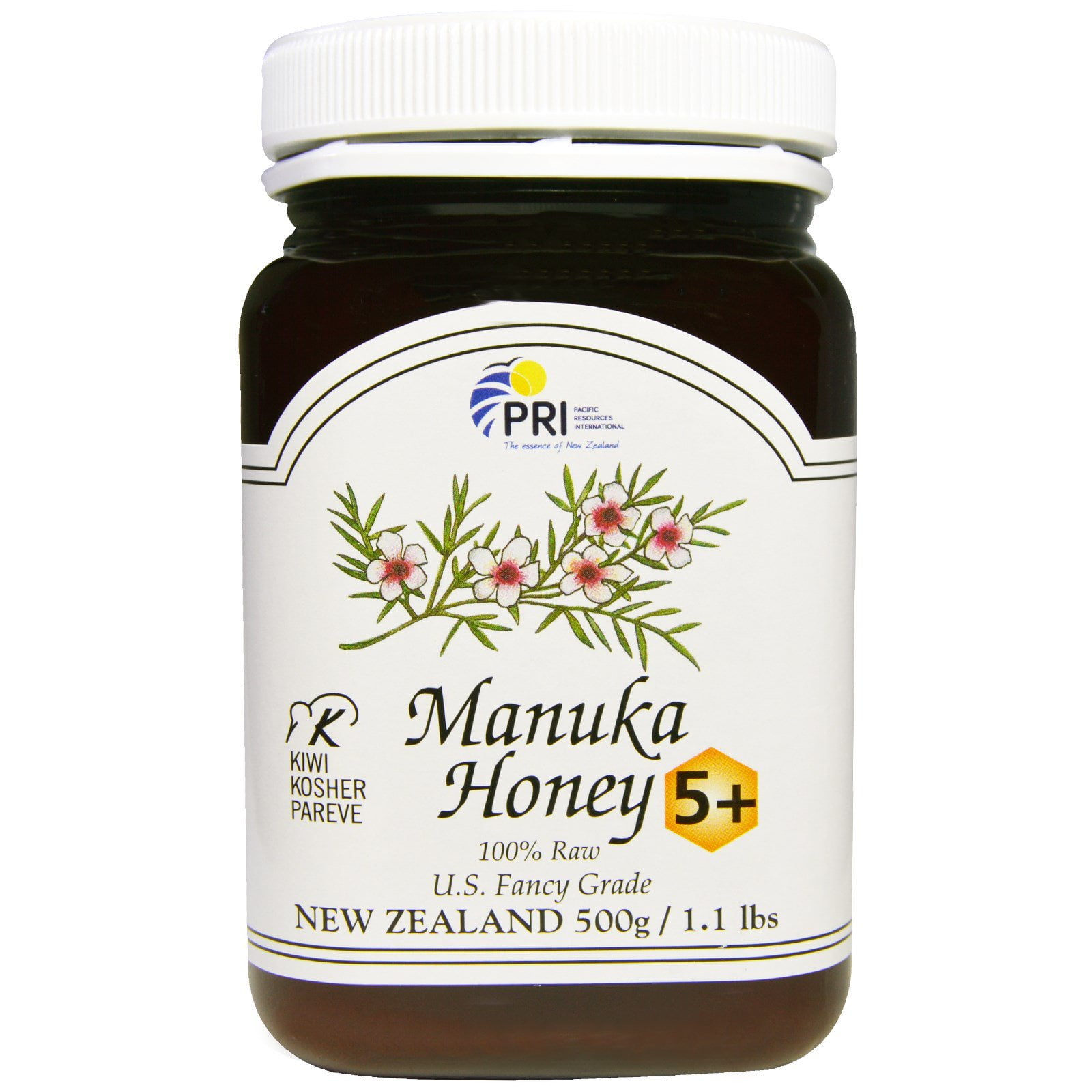 PRI, 100 Raw Manuka Honey 5+, 1.1 lbs (pack of 3)