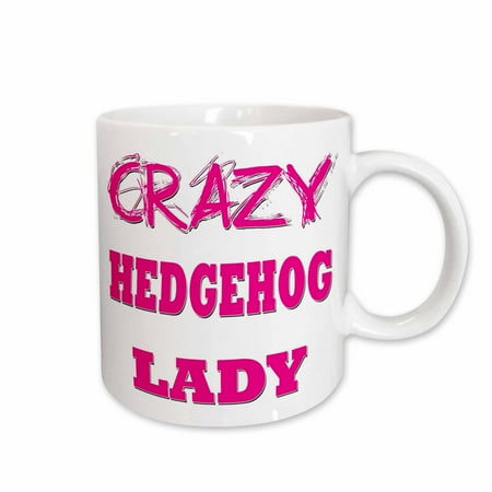 

3dRose Crazy Hedgehog Lady Ceramic Mug 11-ounce