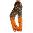 thumbnail image 3 of Zorvxlyn Halloween Womens Pajamas Pants Ghost Pumpkin Bat Print Pj Bottoms for Women Drawstring Elastic Waist Women's Lounge Pants, 3 of 6