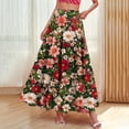 thumbnail image 5 of Ygbgbb Women's Flowy Elastic High Waist Skirts Trendy Tropical Floral Print Maxi Skirt Flowy A-Line Long Skirt Trendy Summer 2026 Boho Casual Beach Holiday Skirt Army Green XXXL, 5 of 9