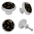 thumbnail image 4 of HemaKayy 4 Pack 1.37" Decorative Cabinet Knobs - Glow in the Dark - Durable ABS & Glass - Easy Installation - Versatile Usage - Enhance Home, Kitchen Decor - Bee Golden Embroidery, 4 of 7