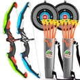 thumbnail image 1 of Juego de juguetes de tiro con arco y flecha TEMI Kids con 2 arcos y 20 ventosas, 1 of 4