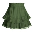 thumbnail image 4 of DHFJKG Womens Tiered Skirts High Rise Elastic Waist Ruffle Layered Mini Skirts Summer A Line Trendy Skirt, 4 of 4