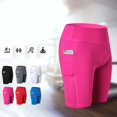 thumbnail image 2 of All Seasons Yoga Shorts Stretchable with Phone Pocket Blue, 2 of 9