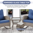 thumbnail image 6 of POCASSY Outdoor Rocking Chairs with Cushion, 3 Pieces Patio Rocker Gray Wicker Rattan Set with Wicker Side Table for Porch Deck Balcony, Blue, 6 of 8