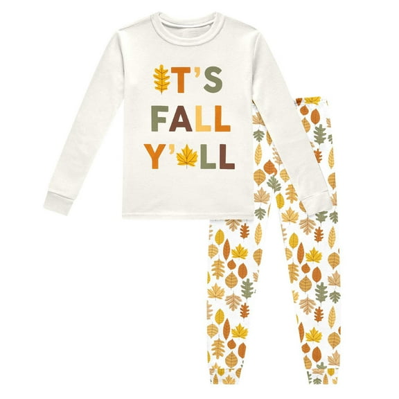 shqvo Toddler Girl Boy Thanksgiving Outfit It's Fall Yall Crewneck Sweatshirt Tops Long Pants 2Pcs Fall Outfit Pajamas Sleepwear