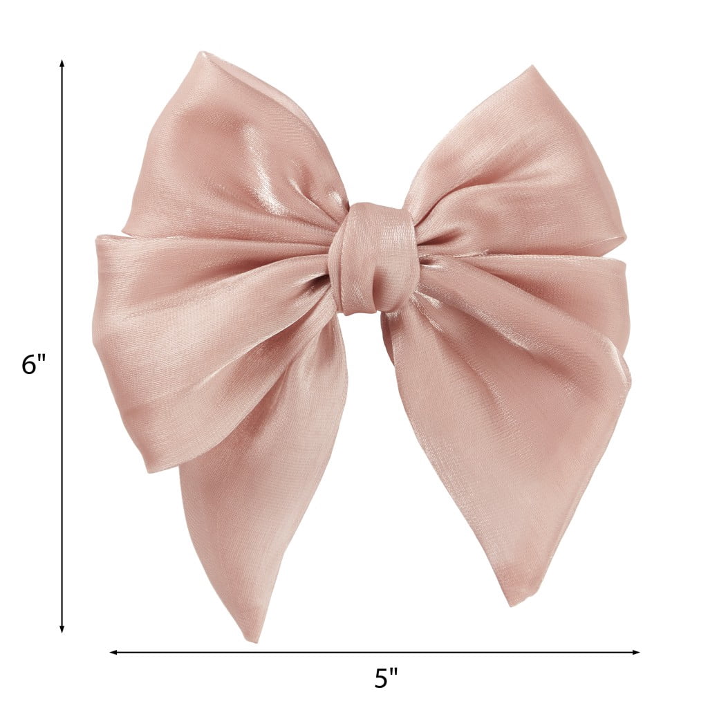 Scunci Large Hair Bow Barrette, Pink, 1 Count