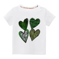 thumbnail image 1 of TopLLC St. Patricks Day Chemises pour Femmes Hauts de Gommage St Patricks Day Enfants Garçons Filles Mode Mignon Col Rond Imprimé Manches Courtes, 1 of 3