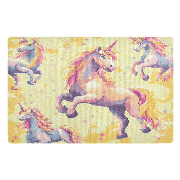 BZSMCE Floor Mats 32x20in Unicorn Colorfull Painting Creativity Doormats