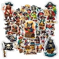 thumbnail image 3 of 35pcs-50pcs Colorful Kids Stickers Pirate Animal Stickers Skull Pack for Luggage Phone Laptop, 3 of 9